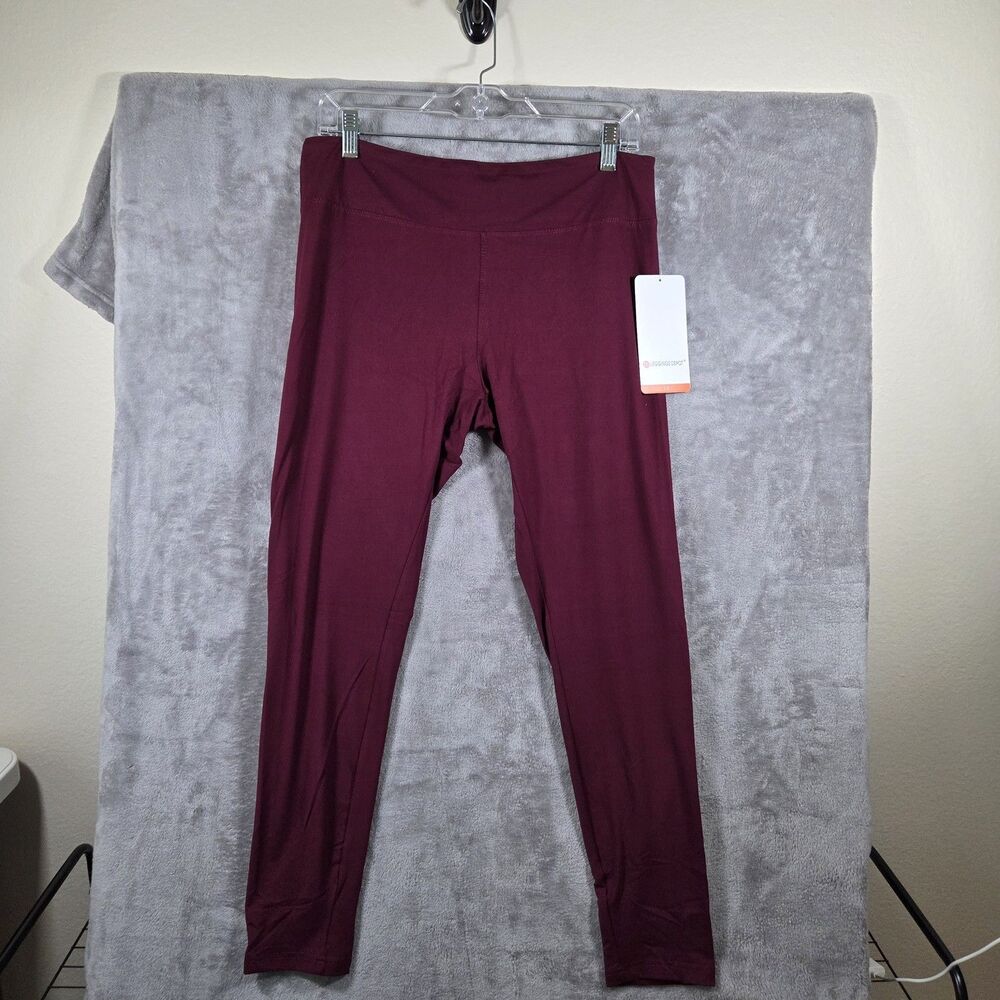 Leggings Depot HLYX Women's 1X Plus Size Burgundy High Rise Active Leggings NWT